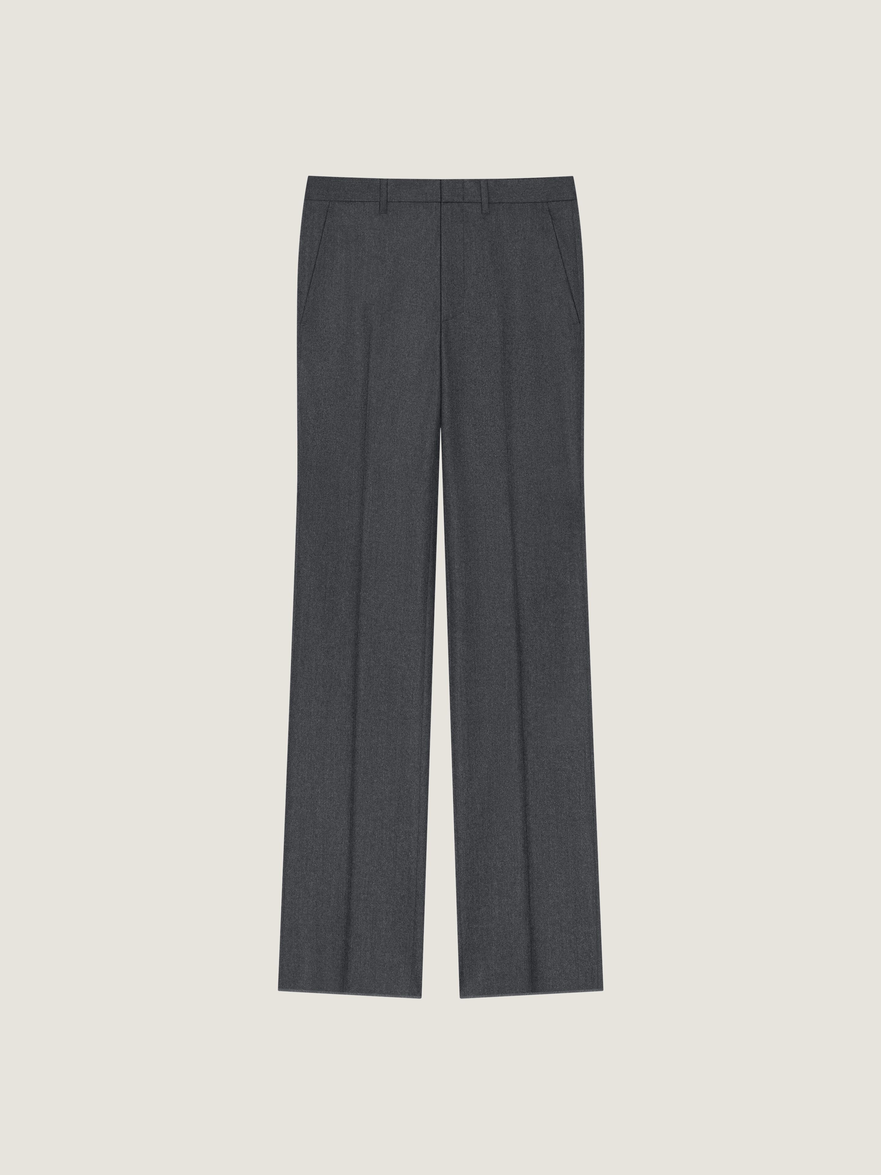 Straight leg tailored trousers in flannel